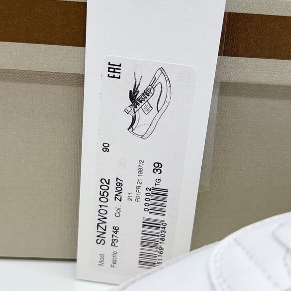 MARNI Split Color Crepe Gat Two-Toned Leather Sneakers Ivory/ White Womens EU 39 - Picture 5 of 16